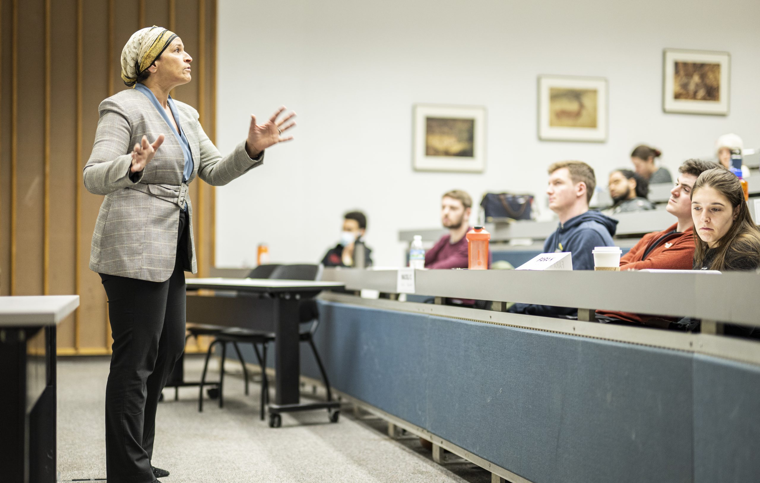 Instructor teaching in lecture hall